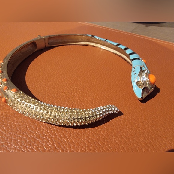 anna dello russo Jewelry - Anna Dello Russo x HM Gold and Blue Snake Choker Necklace